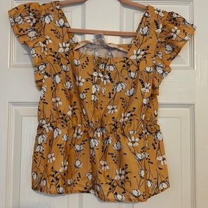 Cute Yellow Floral Top